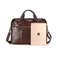 HKM-739347 Vintage Leather Briefcase for Men - Waterproof Office Handbag with Custom Logo Design