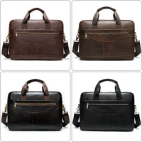 HKM-739347 Vintage Leather Briefcase for Men - Waterproof Office Handbag with Custom Logo Design