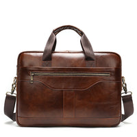 HKM-739347 Vintage Leather Briefcase for Men - Waterproof Office Handbag with Custom Logo Design