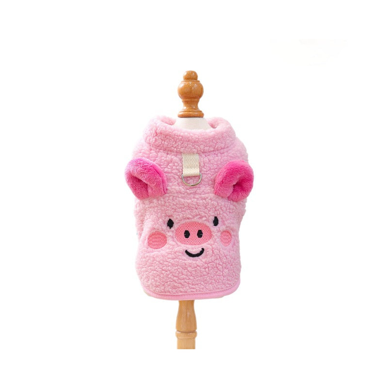 HKM-7393853 Dudu Lambswool Thermal Vest in Little Pig and Little Bear Designs ¨C Unisex Casual Wear Sizes XS-XL