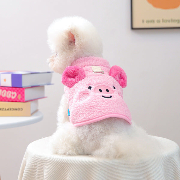 HKM-7393853 Dudu Lambswool Thermal Vest in Little Pig and Little Bear Designs ¨C Unisex Casual Wear Sizes XS-XL