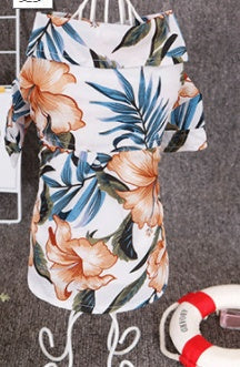 HKM-7394749 Hawaiian-Style Cotton Dog Shirt for Pets - Multiple Sizes Available