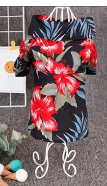 HKM-7394749 Hawaiian-Style Cotton Dog Shirt for Pets - Multiple Sizes Available