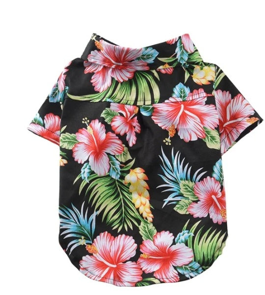 HKM-7394749 Hawaiian-Style Cotton Dog Shirt for Pets - Multiple Sizes Available