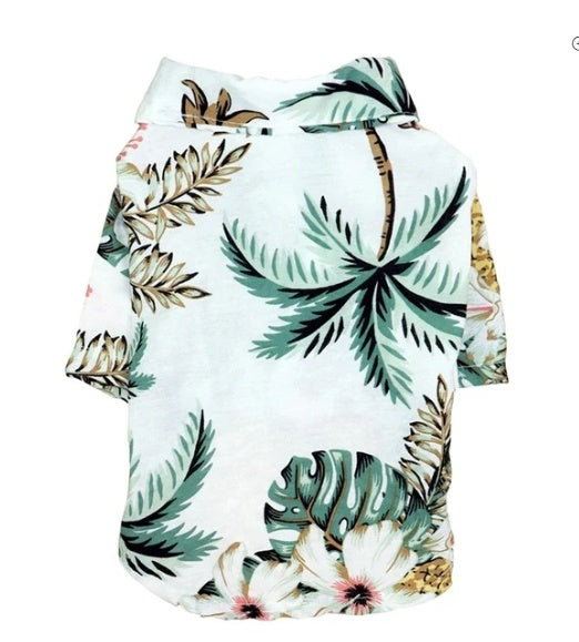 HKM-7394749 Hawaiian-Style Cotton Dog Shirt for Pets - Multiple Sizes Available