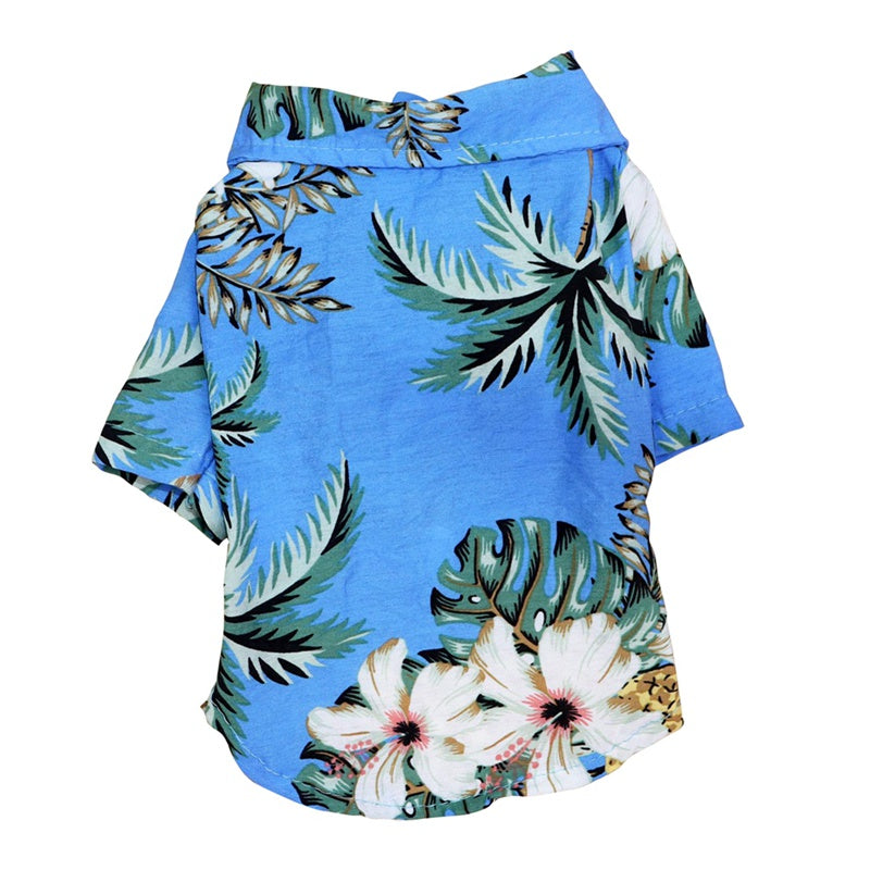 HKM-7394749 Hawaiian-Style Cotton Dog Shirt for Pets - Multiple Sizes Available