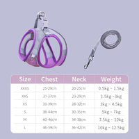 HKM-7394877 Adjustable Breathable Mesh Cat Traction Harness with Chest Strap in Multiple Colors
