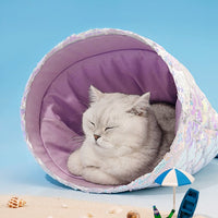 HKM-7395133 Mermaid Cat Nest - Cozy Winter Shelter for Pets, Soft Polyester Fiber Nest, 85x50x20cm