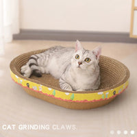 HKM-7395261 Cat Scratching Bowl - Durable Corrugated Paper Vertical Claw Grinding Toy for Cats, Cute Cartoon Design