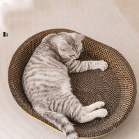 HKM-7395261 Cat Scratching Bowl - Durable Corrugated Paper Vertical Claw Grinding Toy for Cats, Cute Cartoon Design