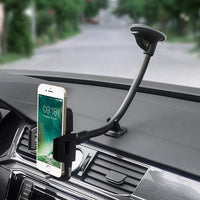 HKM-739667 Universal Car Windshield Suction-Cup Holder for Mobile Phone Navigation - Black PC/Silicone Design