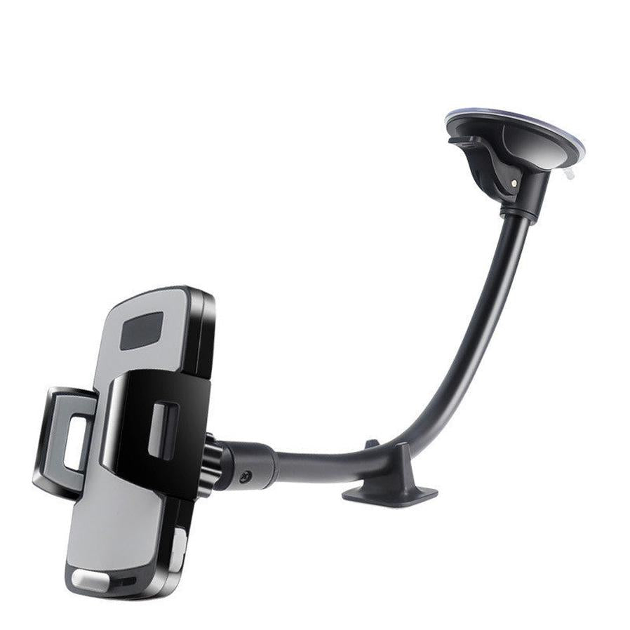 HKM-739667 Universal Car Windshield Suction-Cup Holder for Mobile Phone Navigation - Black PC/Silicone Design