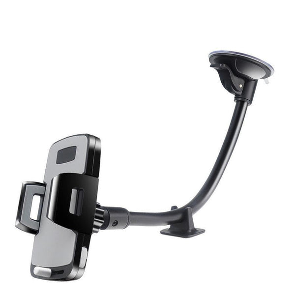 HKM-739667 Universal Car Windshield Suction-Cup Holder for Mobile Phone Navigation - Black PC/Silicone Design