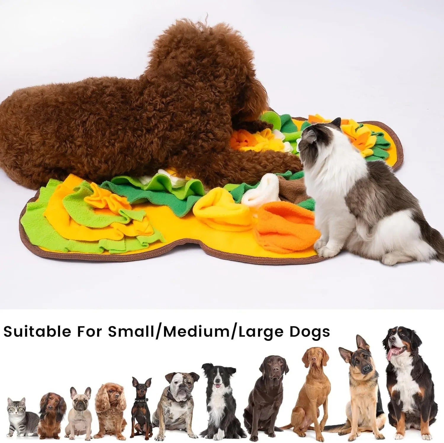 HKM-7396925 Flower-Shaped Olfactory Training Pad for Pets - 60x60CM Polar Fleece Material