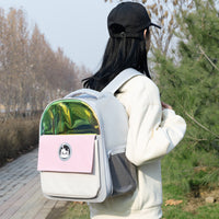 HKM-7397309 Spacious Portable Pet Backpack with Waterproof Design and Reflective Accents