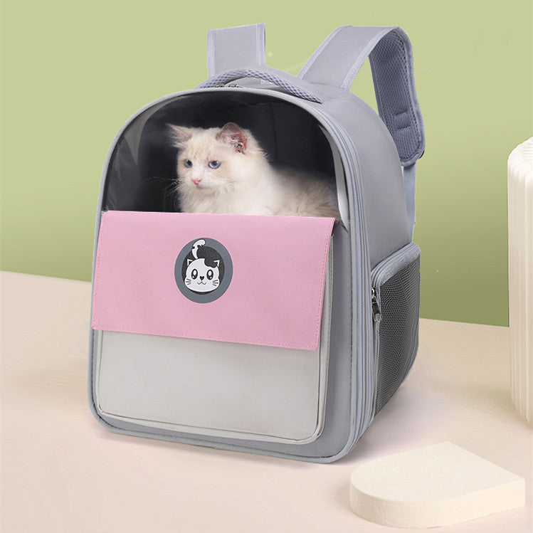 HKM-7397309 Spacious Portable Pet Backpack with Waterproof Design and Reflective Accents