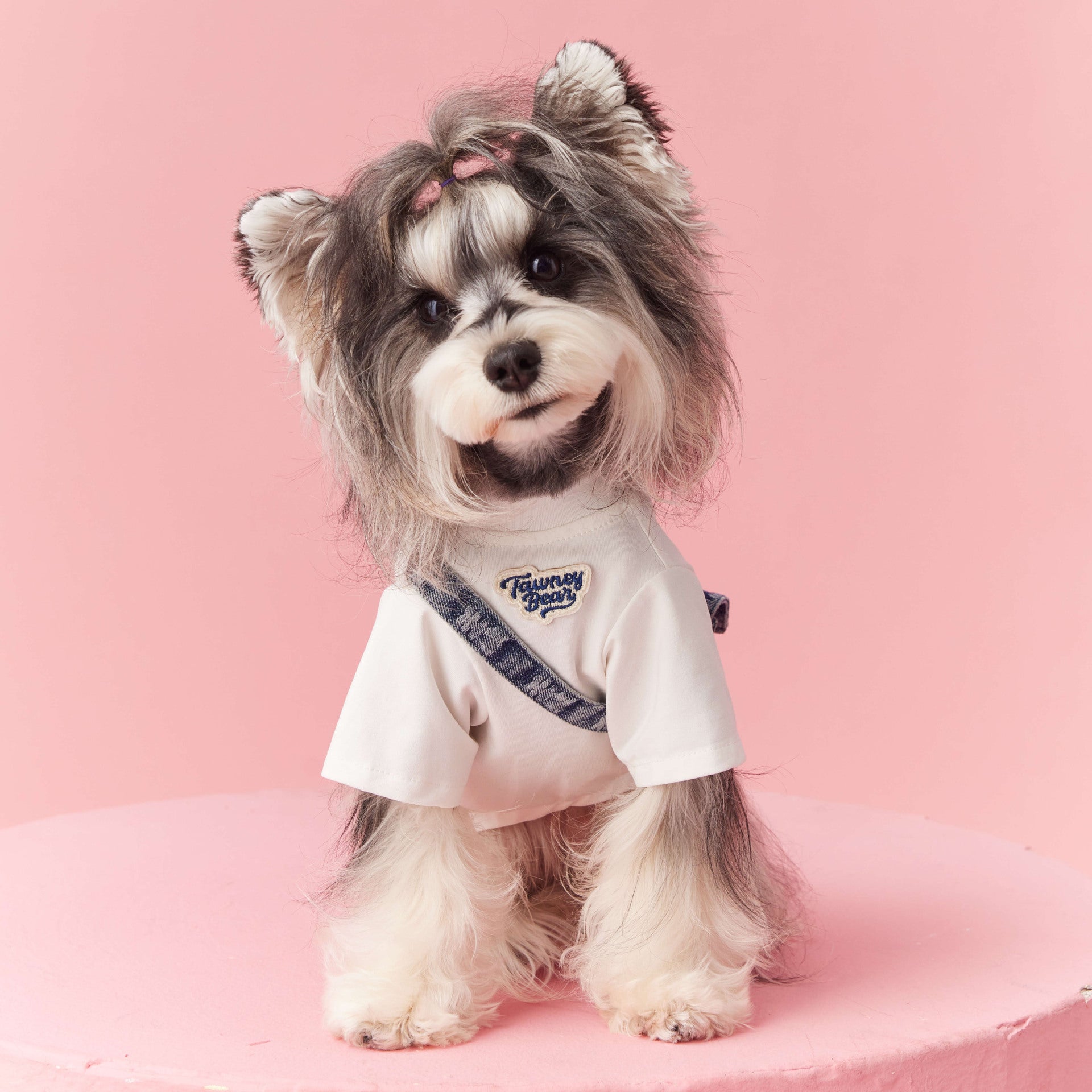 HKM-7399613 Summer Dog Clothes for Small Dogs - Casual Cotton Outfit for Schnauzer & Bichon with Detachable Backpack