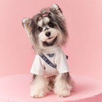 HKM-7399613 Summer Dog Clothes for Small Dogs - Casual Cotton Outfit for Schnauzer & Bichon with Detachable Backpack
