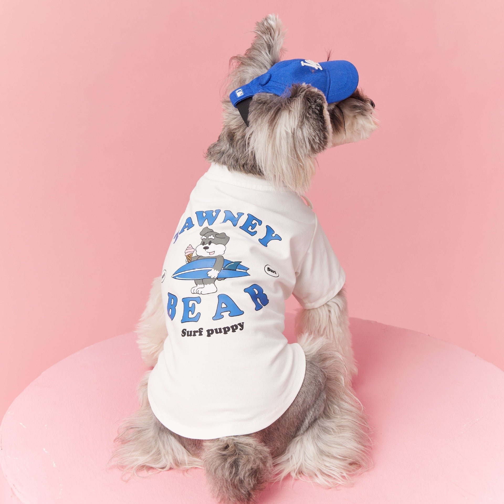 HKM-7399613 Summer Dog Clothes for Small Dogs - Casual Cotton Outfit for Schnauzer & Bichon with Detachable Backpack