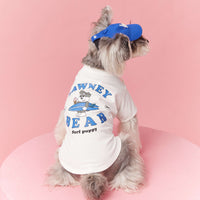 HKM-7399613 Summer Dog Clothes for Small Dogs - Casual Cotton Outfit for Schnauzer & Bichon with Detachable Backpack