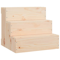 HKM-7400125 Solid Pine Wood Pet Stairs - Easy Access for Dogs and Cats, White, 40x37.5x35 cm and 40x49x47 cm