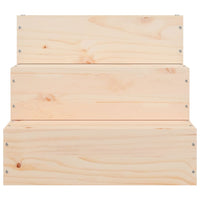 HKM-7400125 Solid Pine Wood Pet Stairs - Easy Access for Dogs and Cats, White, 40x37.5x35 cm and 40x49x47 cm
