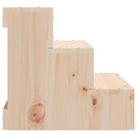 HKM-7400125 Solid Pine Wood Pet Stairs - Easy Access for Dogs and Cats, White, 40x37.5x35 cm and 40x49x47 cm