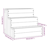 HKM-7400125 Solid Pine Wood Pet Stairs - Easy Access for Dogs and Cats, White, 40x37.5x35 cm and 40x49x47 cm