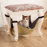 HKM-7402429 Detachable Cat Hammock Bed – 100% Cotton Cat Lounger with Adjustable Straps
