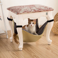 HKM-7402429 Detachable Cat Hammock Bed – 100% Cotton Cat Lounger with Adjustable Straps