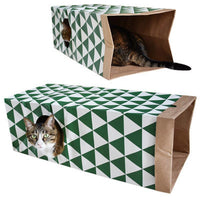 HKM-740307 Kraft Paper Cat Tunnel - 61.5 x 27 x 22 cm, Durable and Fun for Playtime