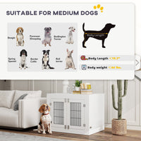 HKM-7404477 Multi-Functional Dog Crate Furniture with Rotating Bowls for Medium Dogs