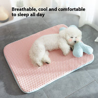 HKM-7404861 Cooling Dog and Cat Sleeping Mat - Breathable Non-Slip Pet Bed for Comfort in Spring and Summer