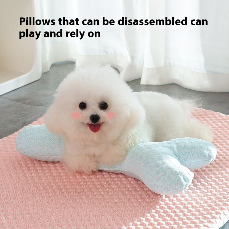 HKM-7404861 Cooling Dog and Cat Sleeping Mat - Breathable Non-Slip Pet Bed for Comfort in Spring and Summer