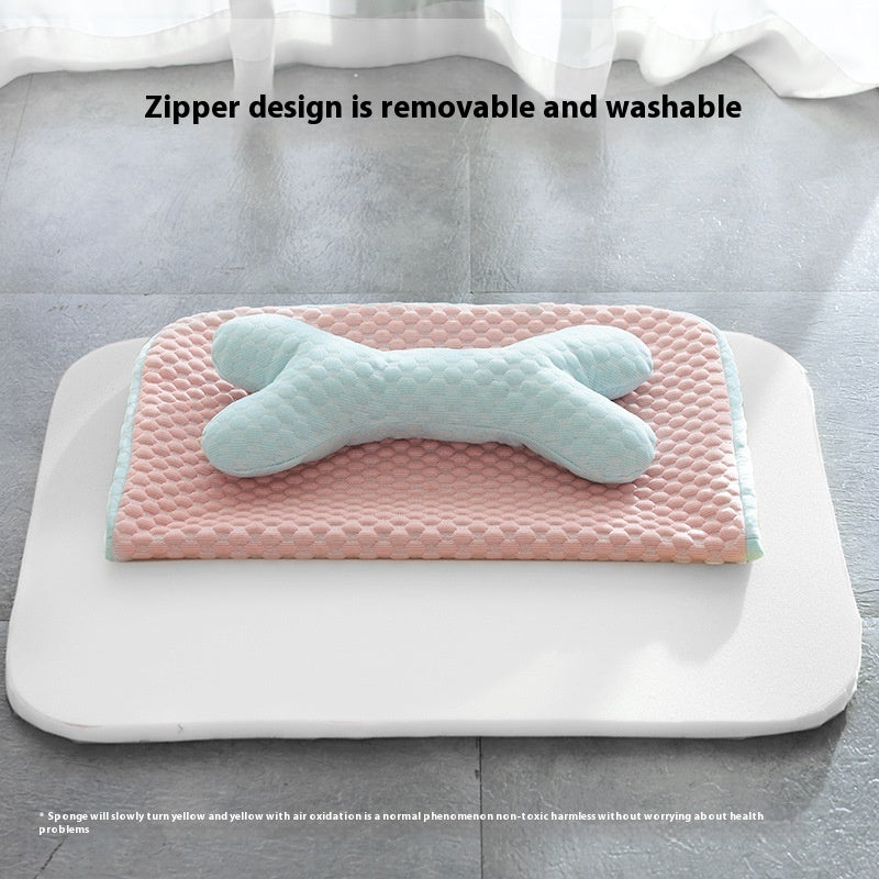 HKM-7404861 Cooling Dog and Cat Sleeping Mat - Breathable Non-Slip Pet Bed for Comfort in Spring and Summer