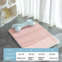 HKM-7404861 Cooling Dog and Cat Sleeping Mat - Breathable Non-Slip Pet Bed for Comfort in Spring and Summer
