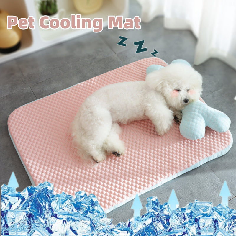 HKM-7404861 Cooling Dog and Cat Sleeping Mat - Breathable Non-Slip Pet Bed for Comfort in Spring and Summer