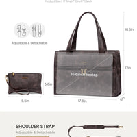 HKM-740499 Retro Laptop Tote Bag for Women - Stylish Office and Travel Shoulder Bag