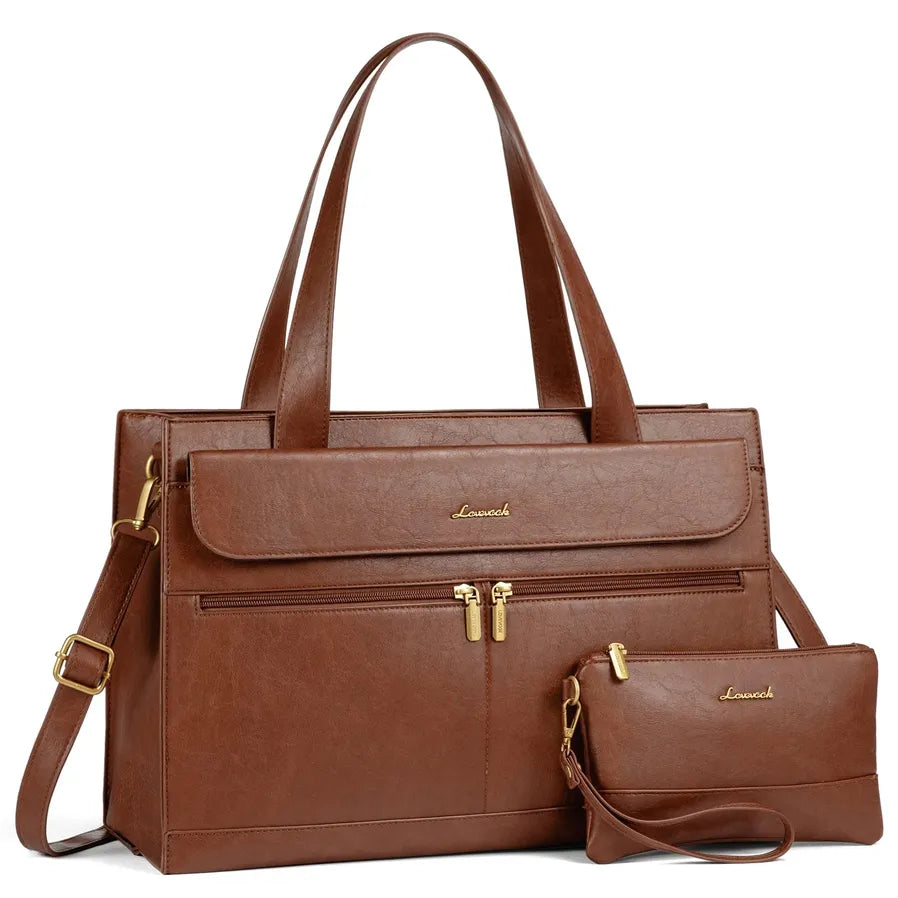 HKM-6035411 Retro Laptop Tote Bag for Women - Stylish Office and Travel Shoulder Bag
