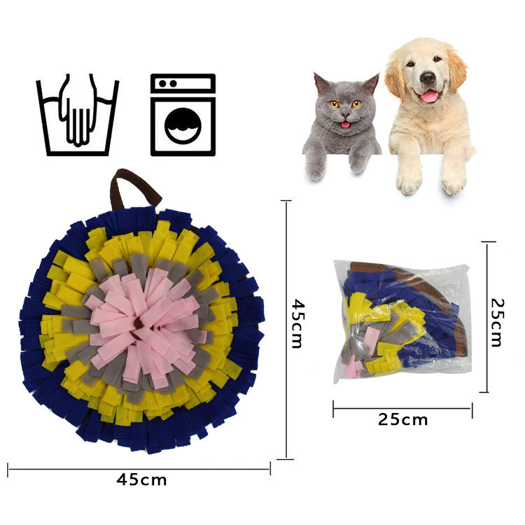 HKM-7405629 Interactive Slow Feed Training Mat for Pets - Sniffing and Exercising Felt Cloth Mat