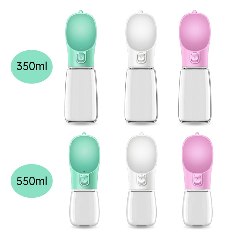 HKM-7406653 Pet Portable Drinking Cup - 350ML/550ML Plastic Water Bottle in Pink, White, and Green