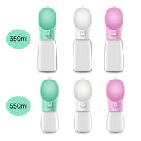 HKM-7406653 Pet Portable Drinking Cup - 350ML/550ML Plastic Water Bottle in Pink, White, and Green