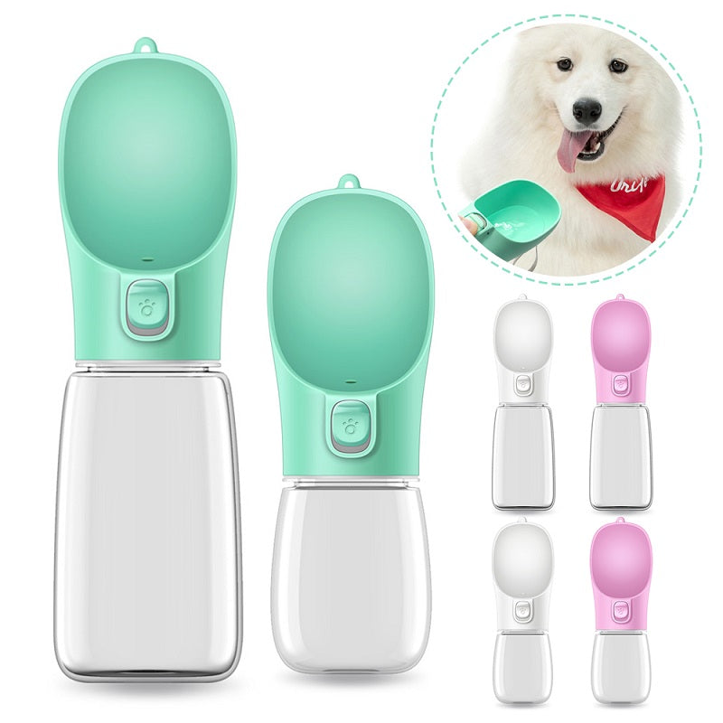 HKM-7406653 Pet Portable Drinking Cup - 350ML/550ML Plastic Water Bottle in Pink, White, and Green
