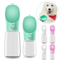 HKM-7406653 Pet Portable Drinking Cup - 350ML/550ML Plastic Water Bottle in Pink, White, and Green