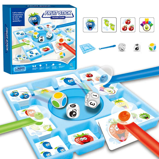 HKM-740691 Fruit Stick Card Game for Kids - Educational Toy for Hand-Eye Coordination and Reaction Speed, Suitable for Ages 3+