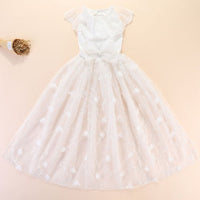 HKM-7407165 Gorgeous Cotton Embroidered Princess Pet Wedding Dress in White and Red, Sizes S to XL