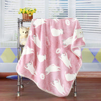 HKM-7407421 Cozy Coral Fleece Pet Blanket for Autumn and Winter, 100x75cm