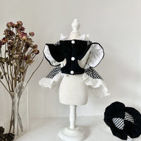 HKM-7408189 Winter Quilted Cat Dress with Matching Hat in Black - Available in Multiple Sizes