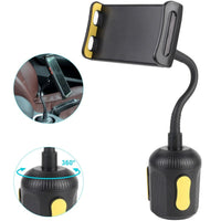 HKM-740819 Telescopic Anti-Skid Shock-Proof Car Mobile Phone Holder - Black and Yellow