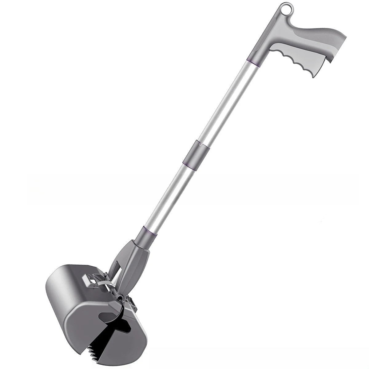 HKM-7408445 Durable Dog Pooper Scooper with ABS and Aluminum Alloy Construction, 80 cm Long, Black, Gray, Purple